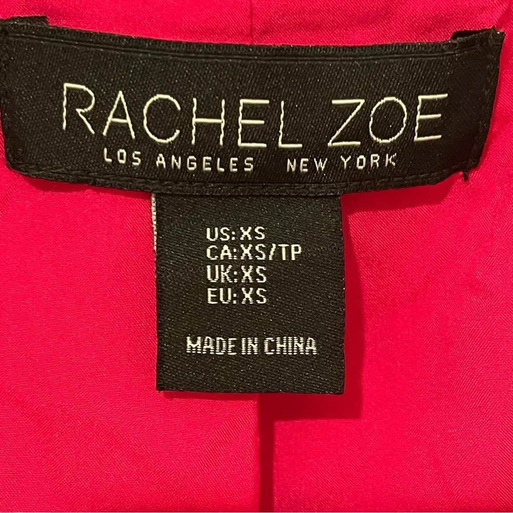 Rachel Zoe XS Pink Tweed Boucle Cropped Blazer Jacket Office Work Chic Old Money - Picture 4 of 6